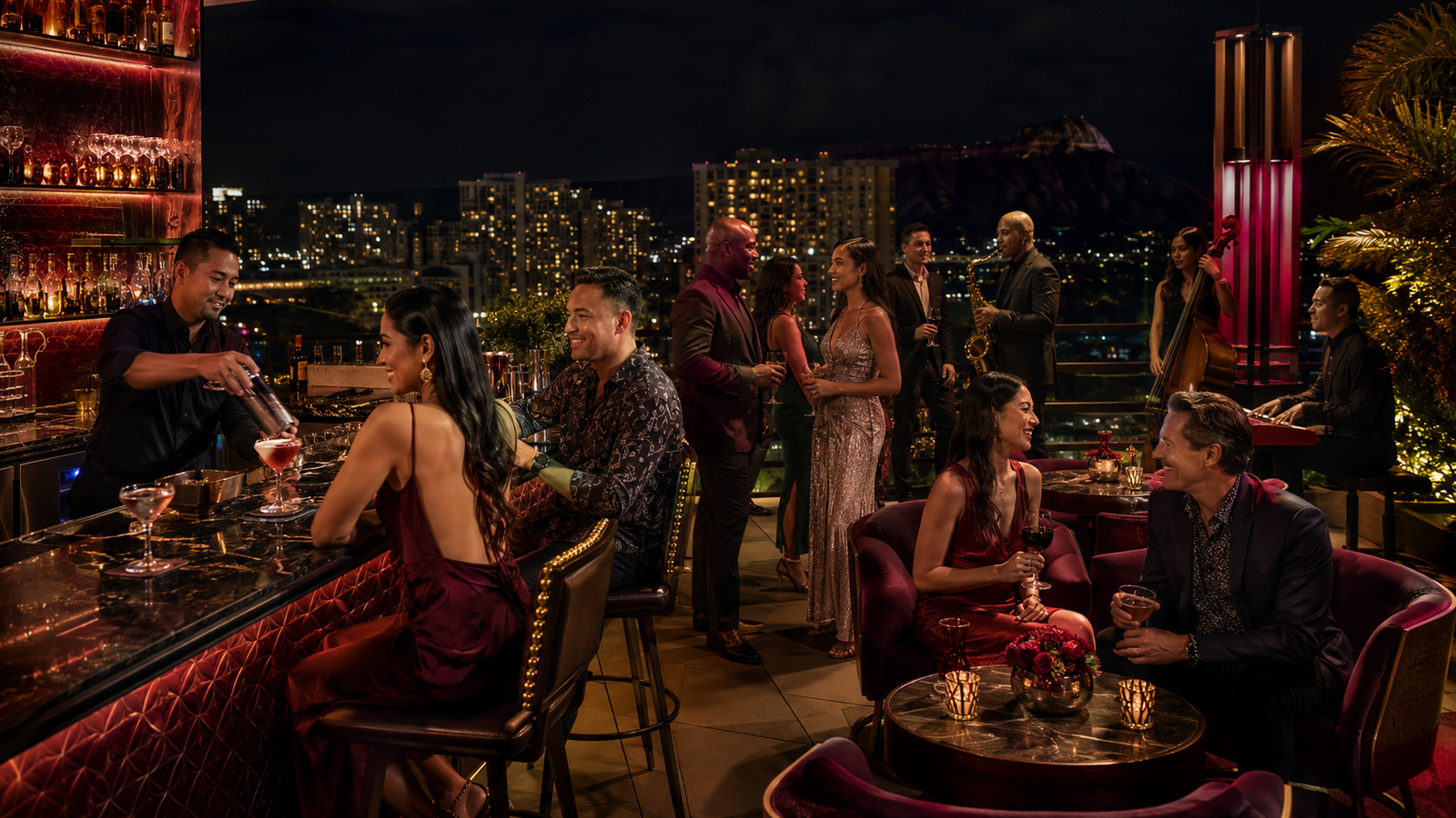 Rooftop After Dark at Tchin Tchin Bar
